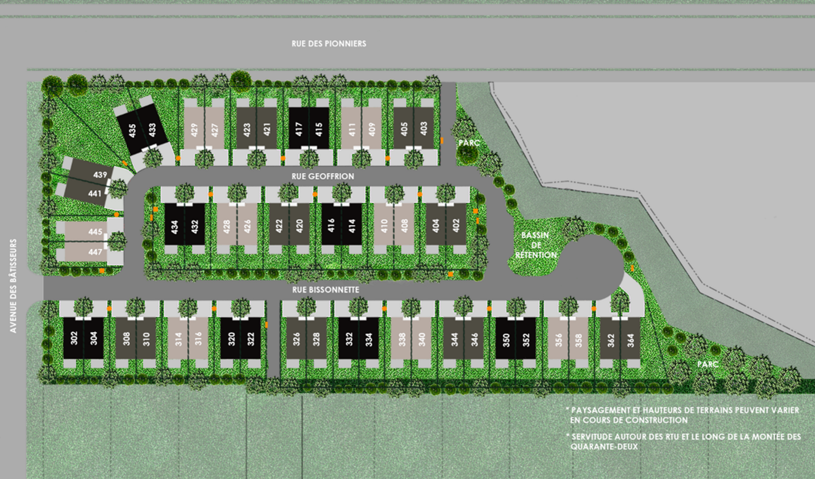 Plan maisons disponibles projet beacite 2026
