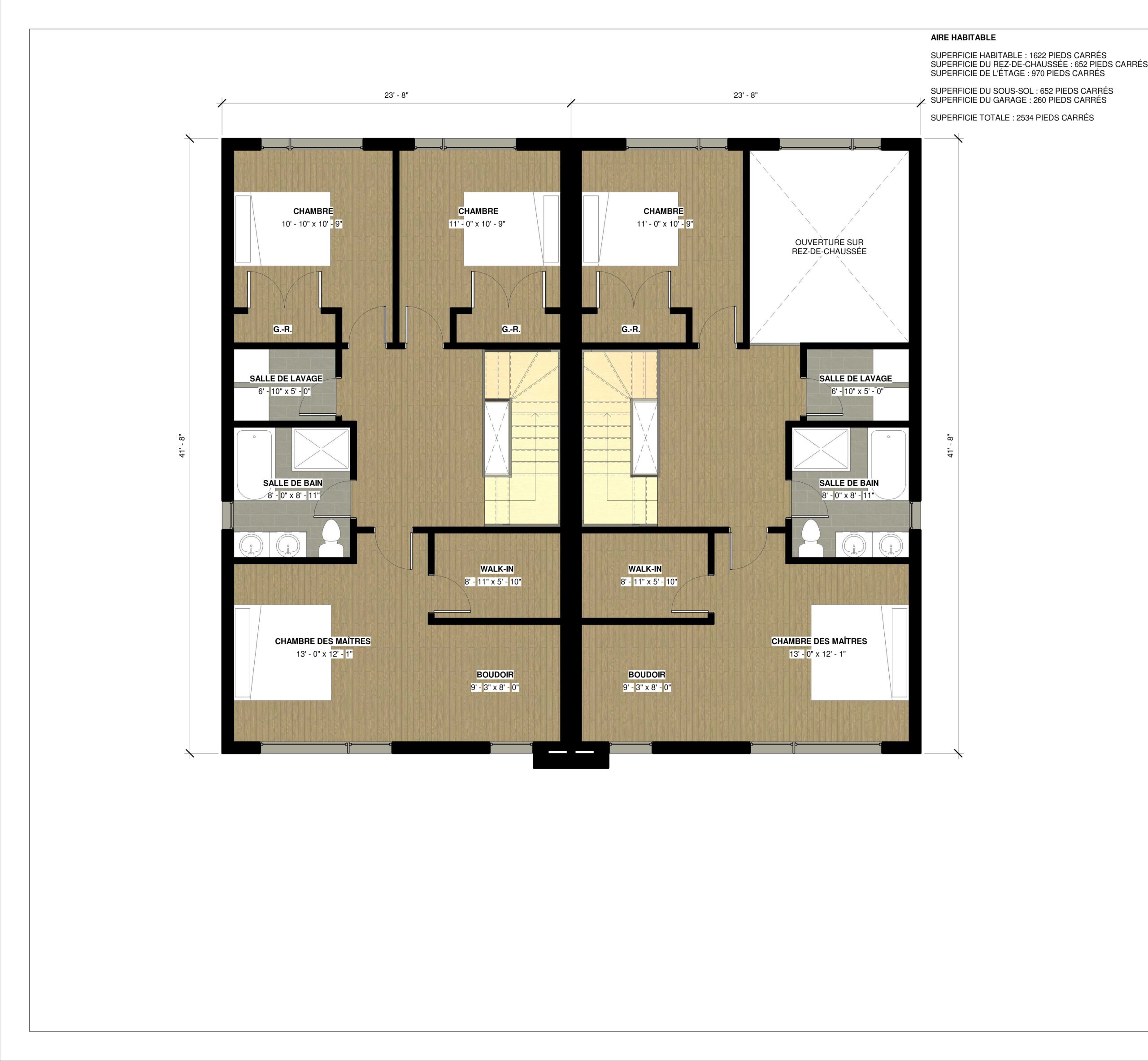 plan maison pepin modele DUO 2