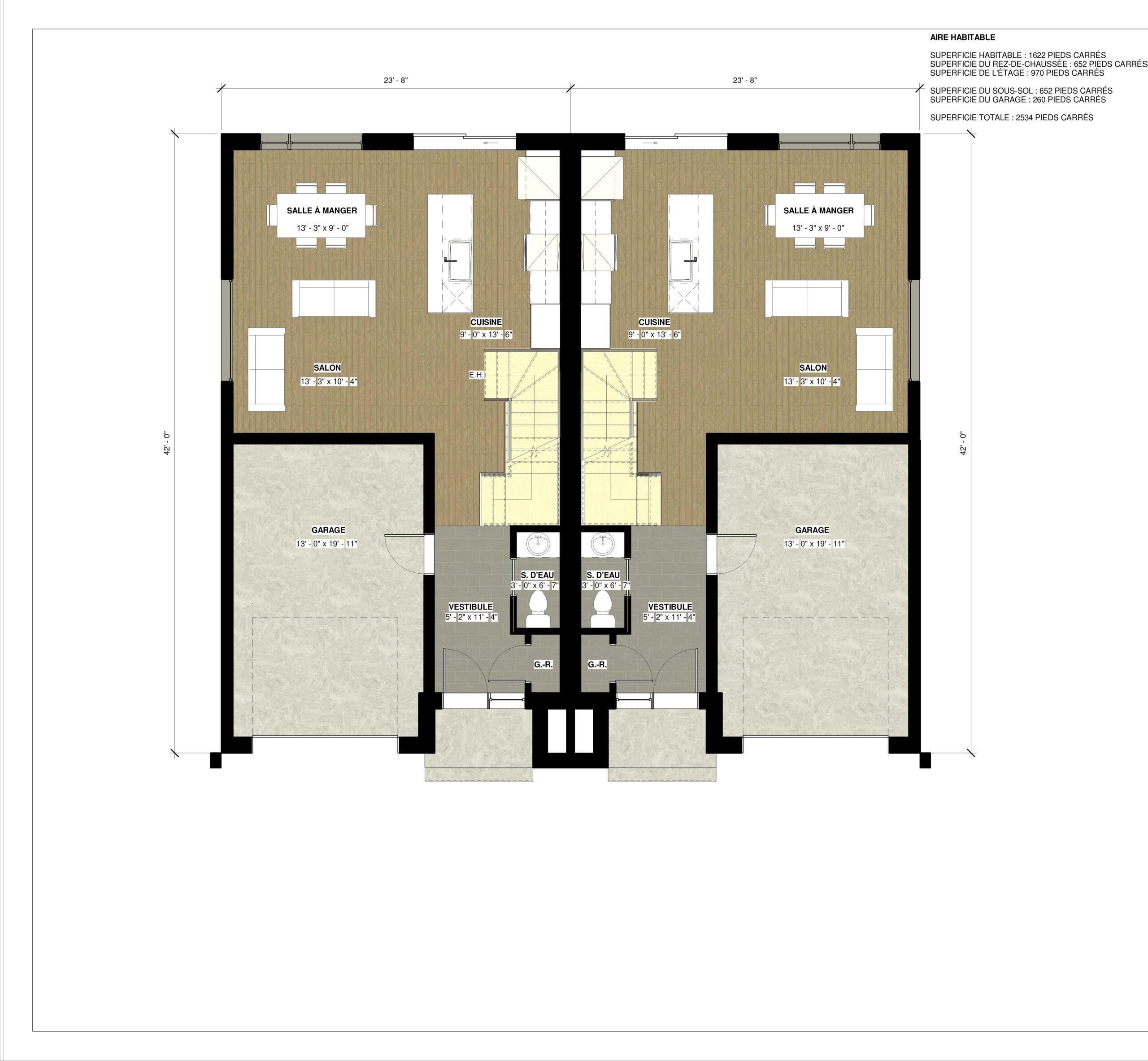 plan maison pepin modele DUO 1